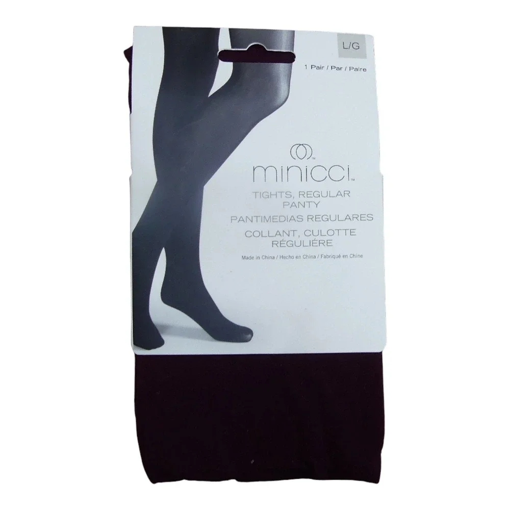 Minicci Tights Women Large Burgundy Regular Panty Opaque Hosiery
